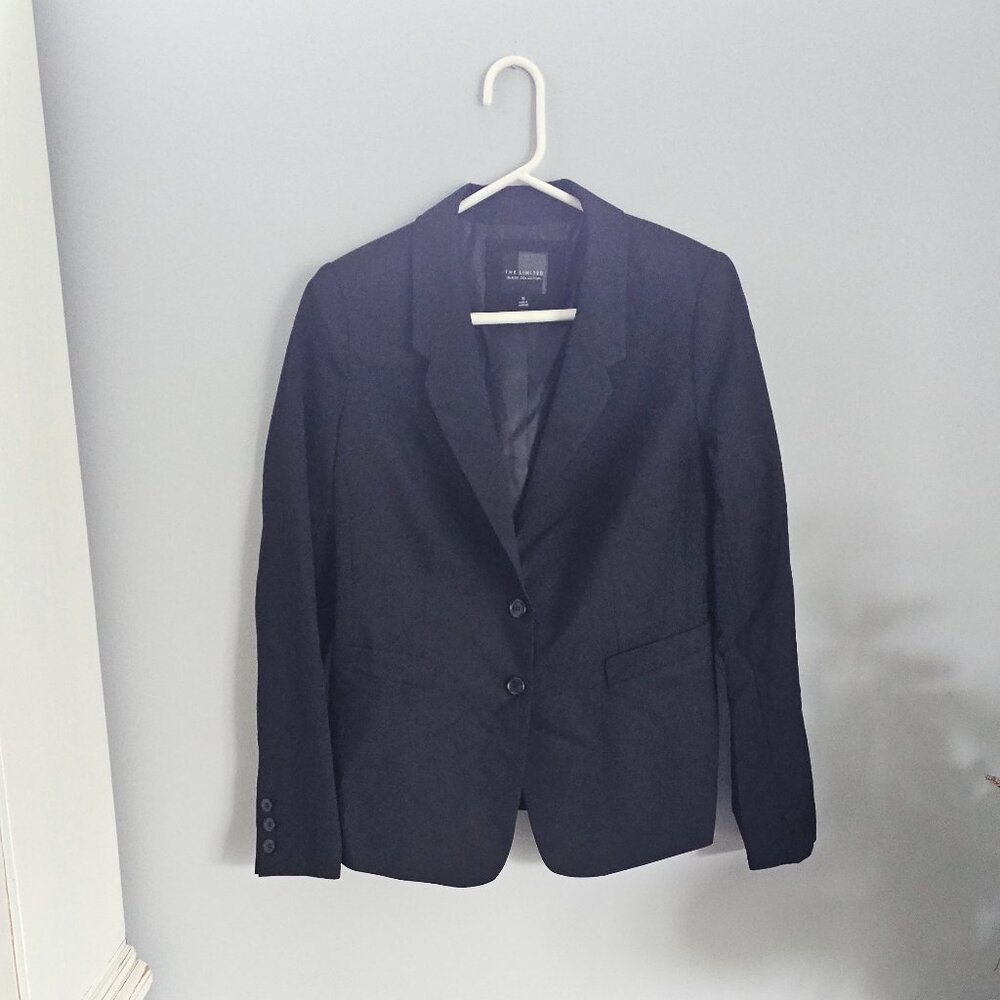 The Limited Black Collection Lined Suit Jacket Two Button Blazer - Black